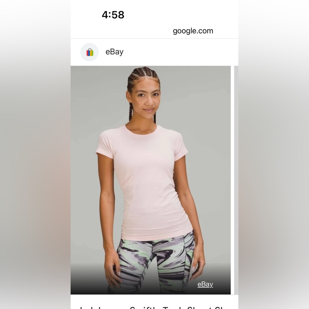Lululemon swifty T shirt size 8 EUC strawberry milkshake - Picture 2 of 3